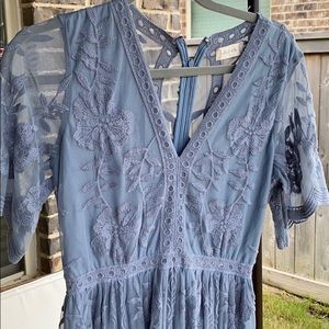 Altar’d State Lace Maxi Dress in Dusty Blue